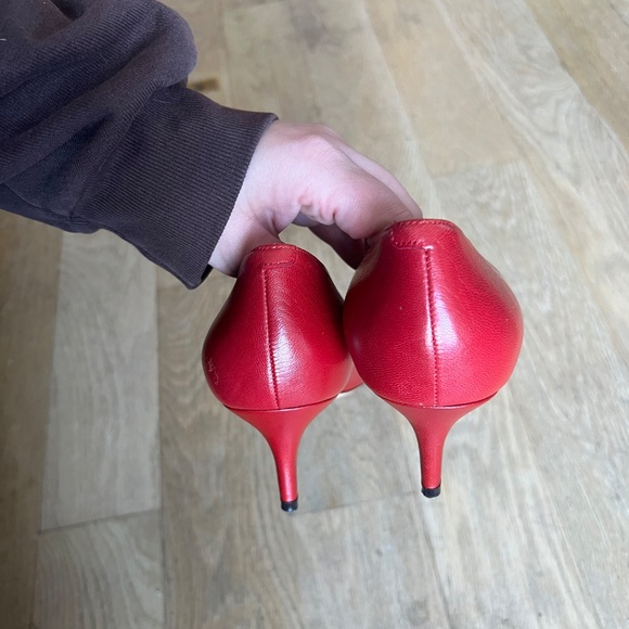 Red Leather Allure Jimmy Choo Kitten Heels - Picture 5 of 6